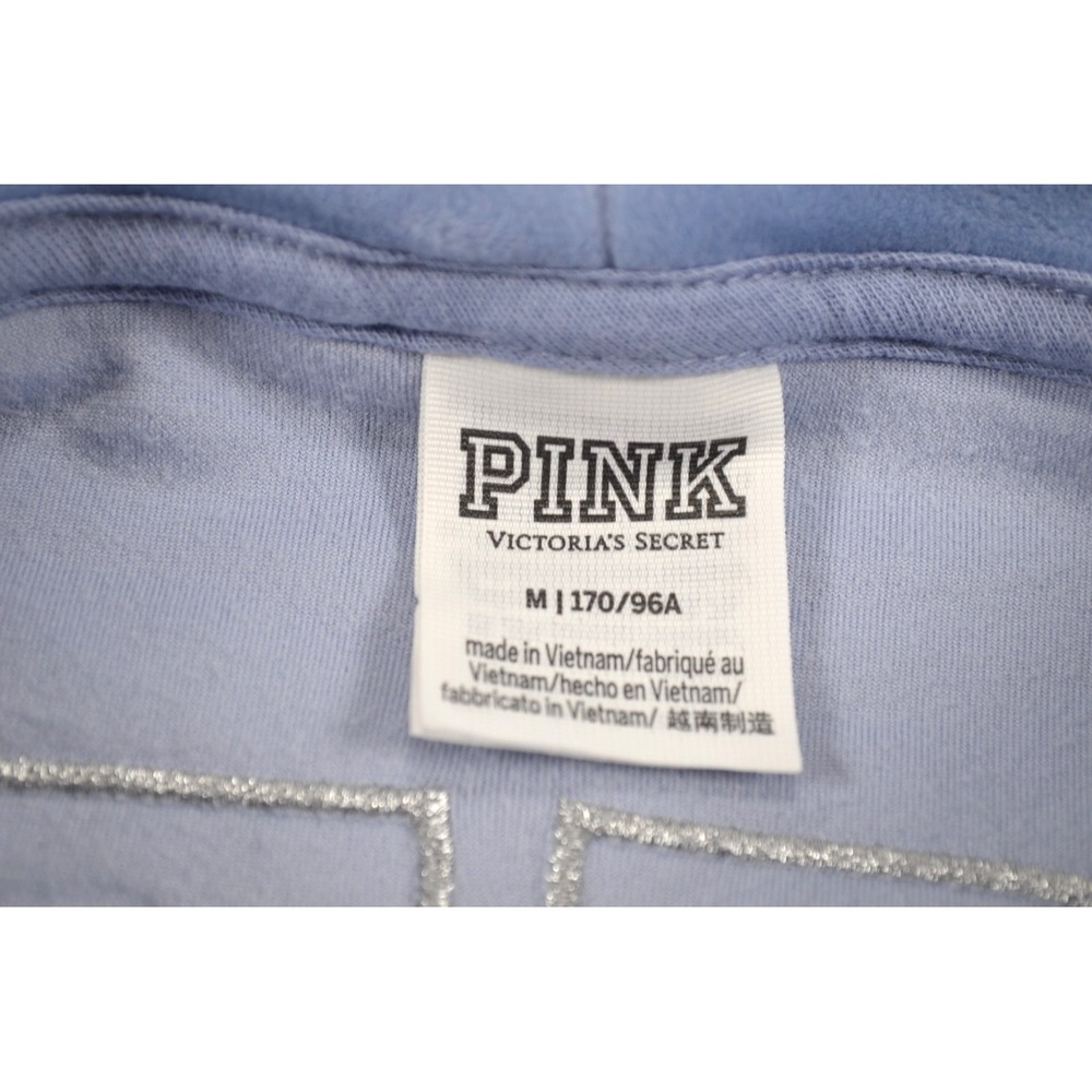Victoria's Secret PINK Brand Blue Soft Plush Pullover Women's M High Neck Pocket - Picture 16 of 16